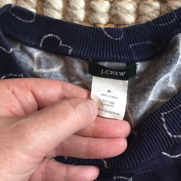 Jcrew Navy Chalkboard Hearts Sweater - Picture 3 of 4